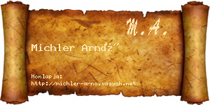 Michler Arnó névjegykártya